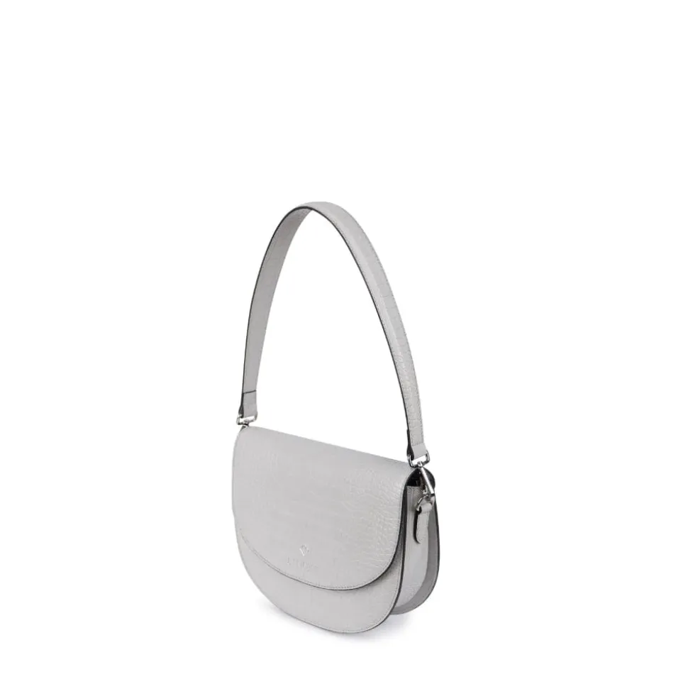 Le Naomi - Sac à main 2-en-1 en cuir vegan croco granite
