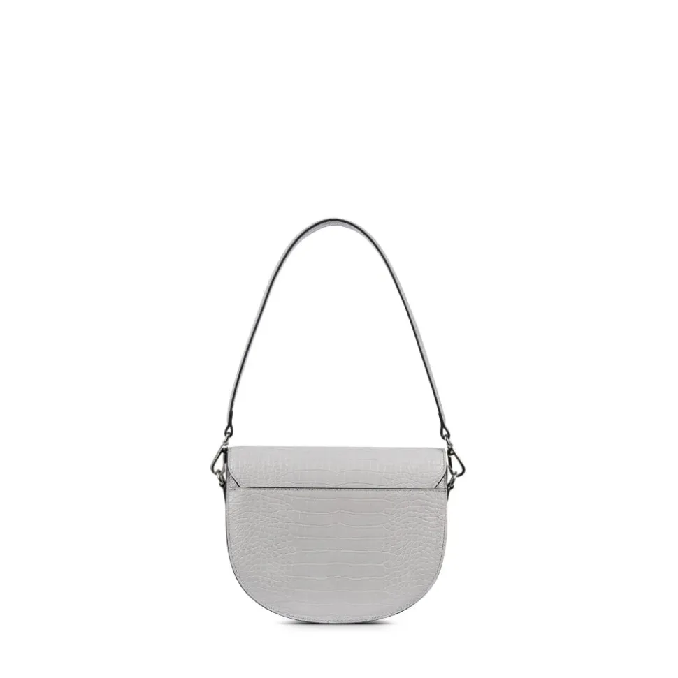 Le Naomi - Sac à main 2-en-1 en cuir vegan croco granite