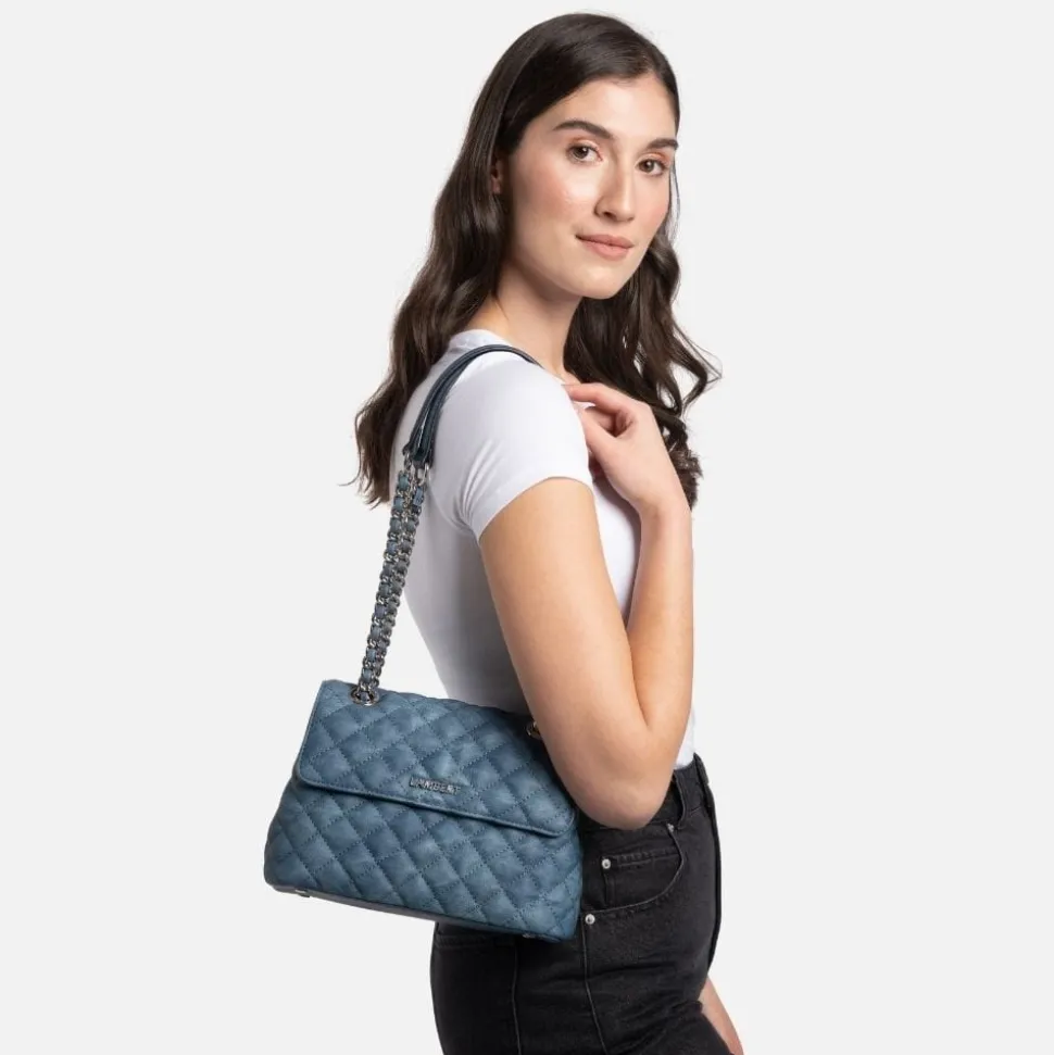 Le Penelope - Sac à main 2-en-1 en cuir vegan denim