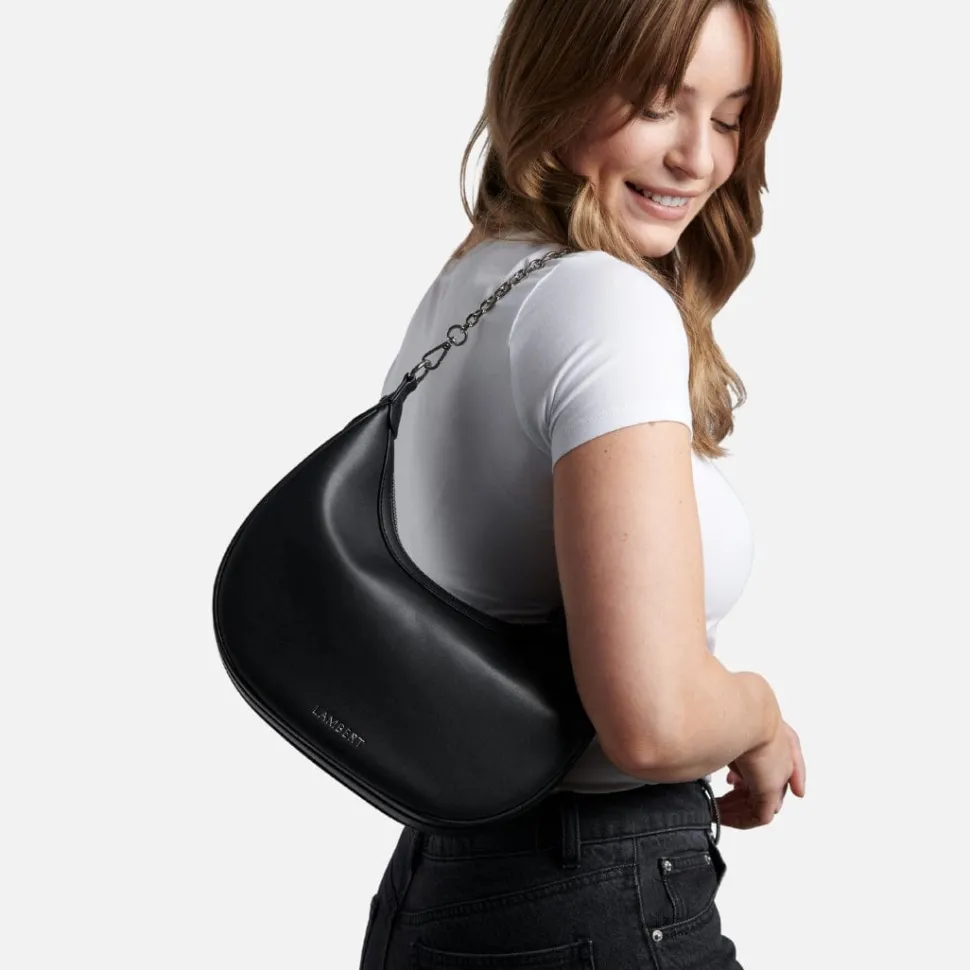 Le Rachel - Sac à main 2-en-1 en cuir vegan noir