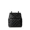 Le Sadie - Sac à dos 2-en-1 matelassé en cuir vegan noir
