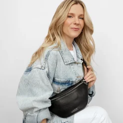 Le Sarah - Sac banane en cuir vegan noir recyclé
