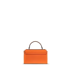 Le Simone - Sac à main en cuir vegan papaya