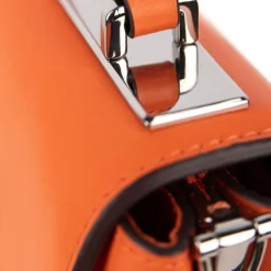 Le Simone - Sac à main en cuir vegan papaya