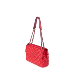 Le Sofia - Sac à main 2-en-1 matelassé en cuir vegan cherry