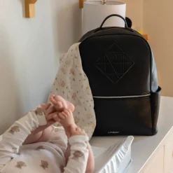 Le Vicky - Sac à couches en cuir vegan noir